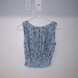 Sky to moon floral backless tank top